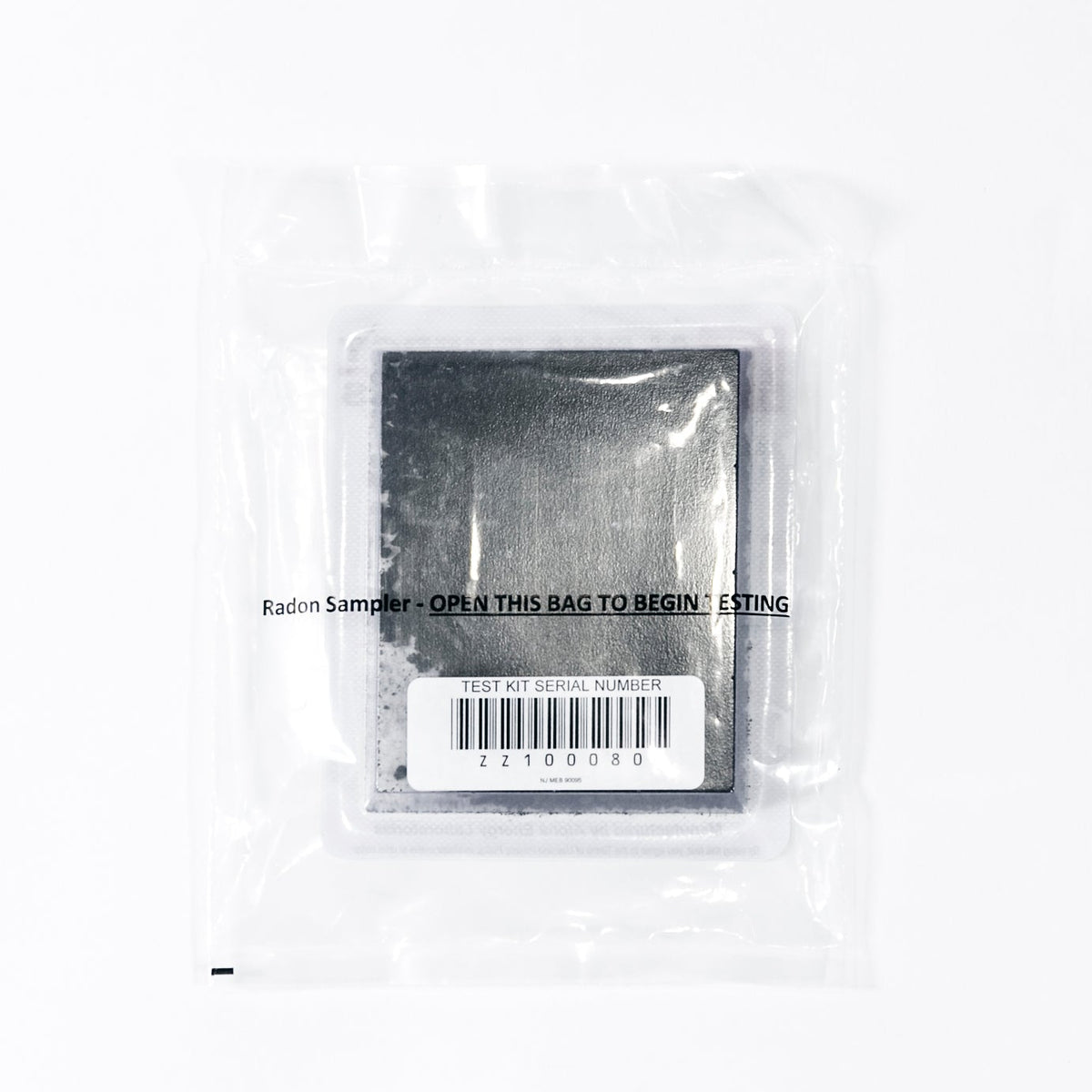 Radon sampler sealed in factory bag