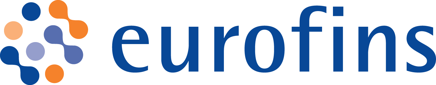 Eurofins logo with blue and orange elements